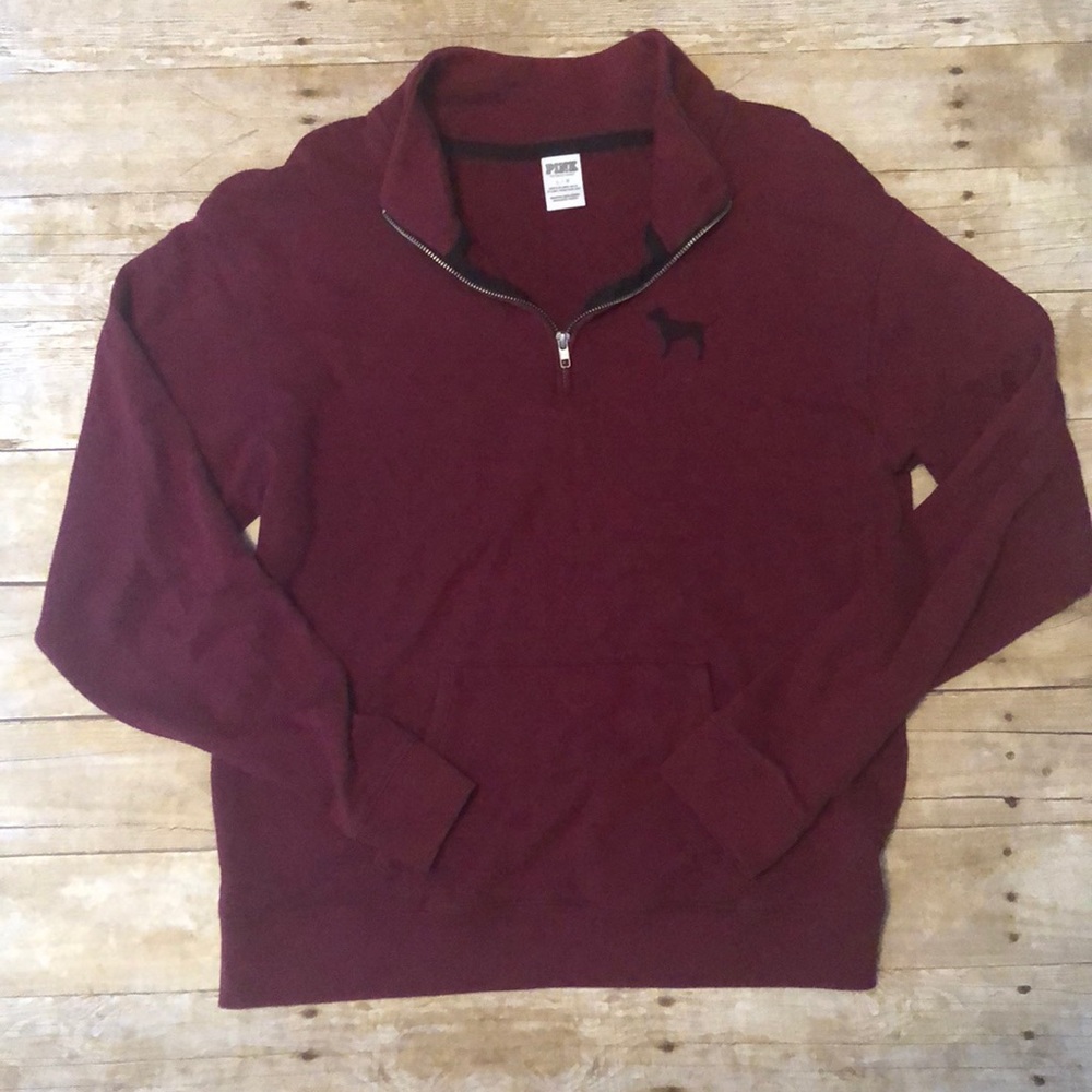 VS PINK || Quarter-Zip Maroon